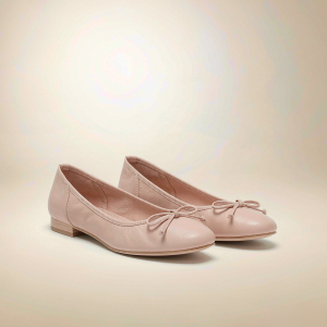 pale blush leather ballet flats