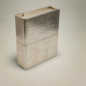 brushed champagne gold rigid box clutch