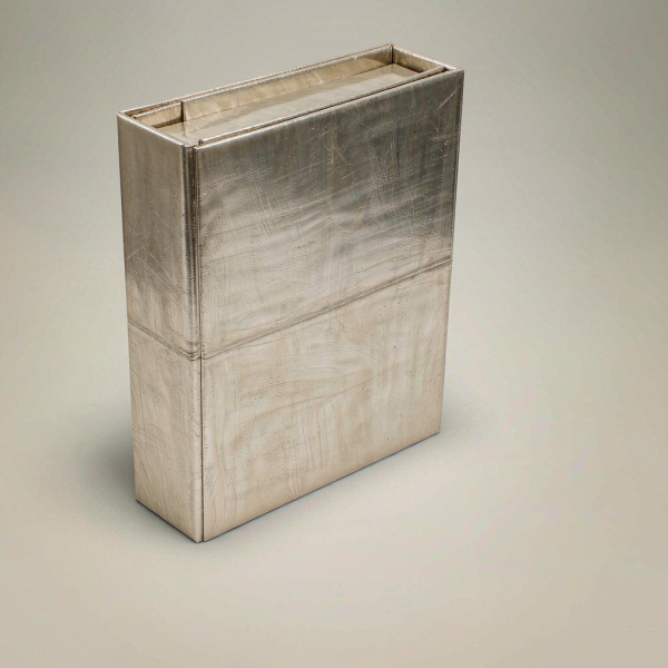 brushed champagne gold rigid box clutch