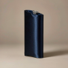 deep midnight blue satin evening clutch