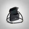black smooth leather mini crossbody bag