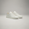 white minimal low-top leather sneakers